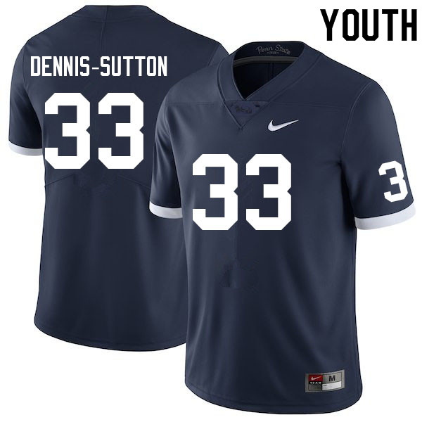 Youth #33 Dani Dennis-Sutton Penn State Nittany Lions College Football Jerseys Sale-Retro